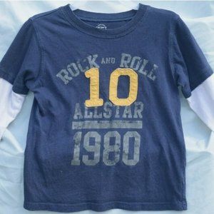 Carters Boys Rock and Roll All Star T Shirt Long Sleeve Winter Layered 4T EUC